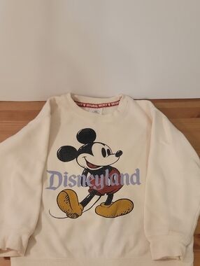 Kid's Disney Resort Cream Mickey Mouse Disneyland Graphic Sweatshirt - Size S
